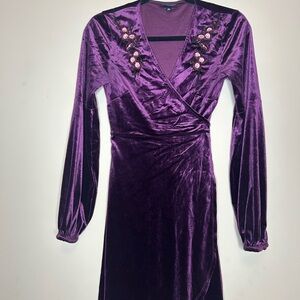 Elegant Purple Velvet Dress